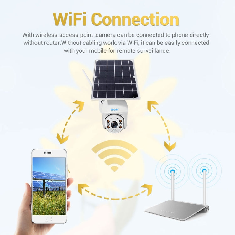 ESCAM QF280 HD 1080P IP66 Waterproof WiFi Solar Panel PT IP Camera without Battery, Support Night Vision / Motion Detection / TF Card / Two Way Audio, without Battery ESCAM QF280 HD 1080P IP66 Waterproof WiFi Solar Panel PT IP Camera without Battery, Support Night Vision / Motion Detection / TF Card / Two Way Audio, without Battery